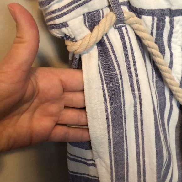 For the Republic blue/white striped wide leg pants. - Picture 4 of 10